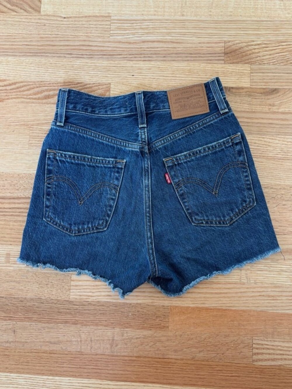 Levi's Ribcage Short -Dark Blue Denim Cutoff Shorts